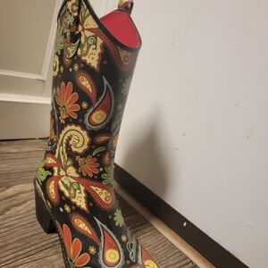Vibrant Multicolor Paisley Ankle Boots